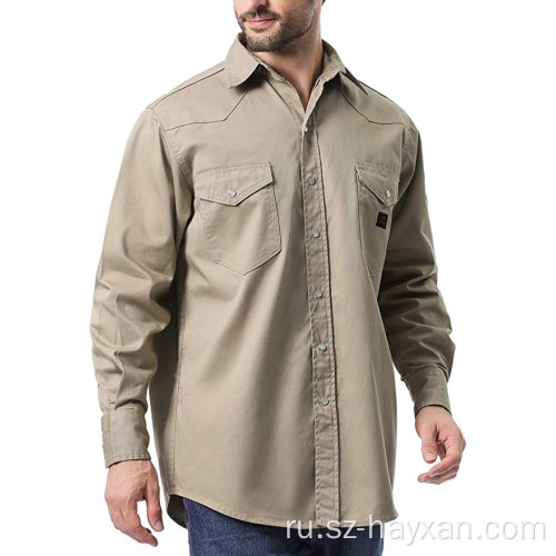 FR Work Shirt с длинным рукавом мужские рабочие рубашки